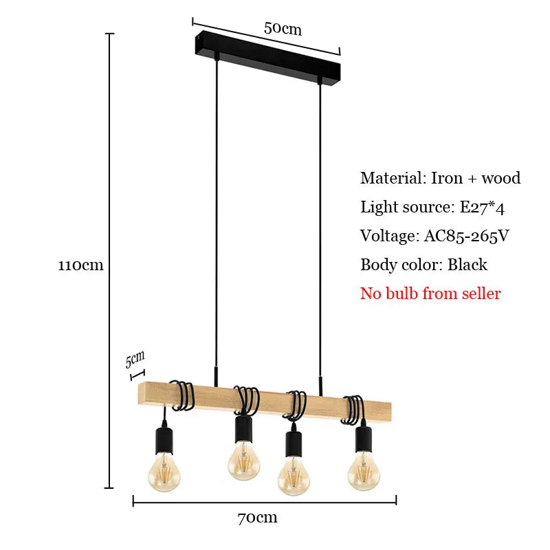 Axyaa Wood Chandelier: Nordic Style Dining Room Pendant Lamp, DIY Bar Lighting