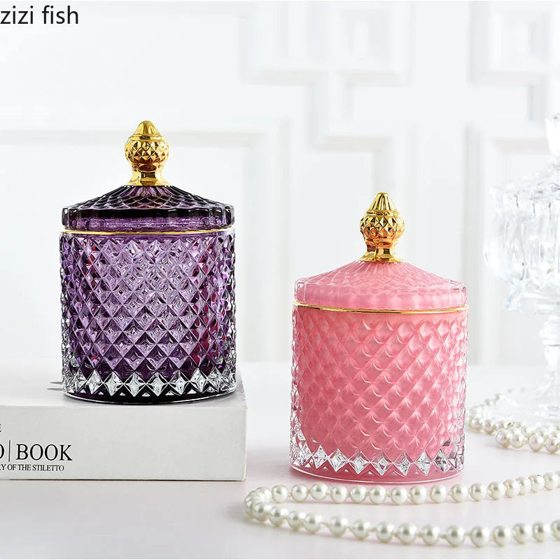 Axya Crown Crystal Storage Jar with Lid for Aroma Candles and Jewelry