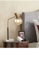 Axyaa Nordic Designer Glass Table Lamp for Reading Room - LED Decorative Desk Light