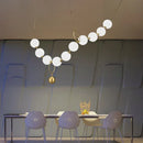 Axyaa Modern Glass Ball Chandelier: Elegant LED Lighting for Living Room, Bedroom, Staircase