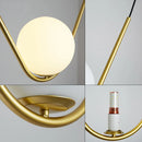 Axyaa Nordic Glass Ball Pendant Light - Minimalist Golden Black Line Lamp