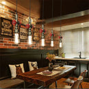 Axyaa Iron Water Pipe Pendant Lights: Retro Industrial Steam Punk Ceiling Hanging Lamp