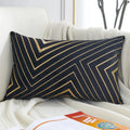 Axyaa Nordic Style Velvet Cushion Cover 30x50cm with Gold Embroidery for Home Decor