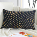 Axyaa Nordic Style Velvet Cushion Cover 30x50cm with Gold Embroidery for Home Decor