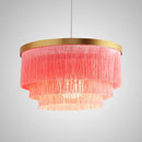 Axyaa Gold White Beige Cotton Thread Boho Chandelier