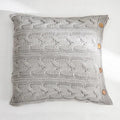 Axyaa Cozy Knit Cushion Cover in Vintage Ivory Grey Pink Solid Design