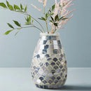 Axyaa Glass Mosaic Vase for Hydroponic Green Dill Small Flower Arrangement