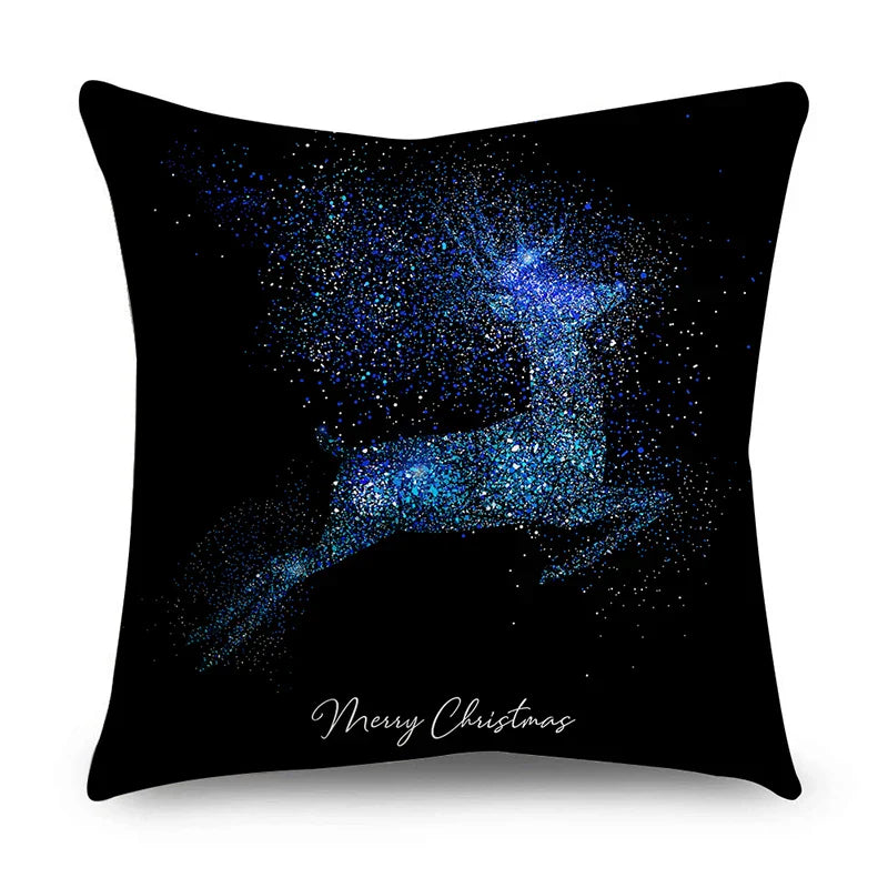 Axyaa Christmas Polyester Cushion Cover - Tree Gifts Print - Xmas Home Decor