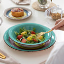 Axyaa Arco 18-Piece Handpainted Ceramic Tableware Set - Spiral & Colourful Stoneware Dinner Set
