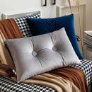 Axyaa Soft Velvet Button Cushion in Pink/Blue, 45x45cm