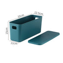 Axyaa Rectangular Desktop Storage Box with Lid - Multifunctional Organizer