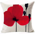 Axyaa Red Poppy Watercolor Cushion Cover