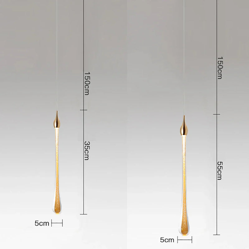 Axyaa Nordic LED Crystal Chandelier, Modern Simple Water Drop Design for Bedroom and Bar Decor
