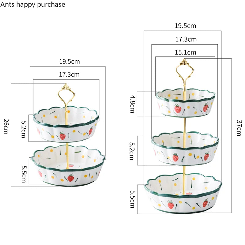 Axya Ceramic Fruit Plate Multilayer Cake Stand Display Stand Home Decor Display Frame