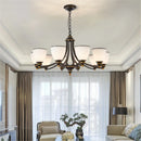 Axyaa American Country Iron Chandelier with White Glass - Ideal for Suspension Lighting in Any Room