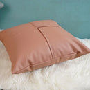 Axyaa Faux Leather Cushion Cover 45x45cm Ivory Green Orange Brown Coral for Home Decor