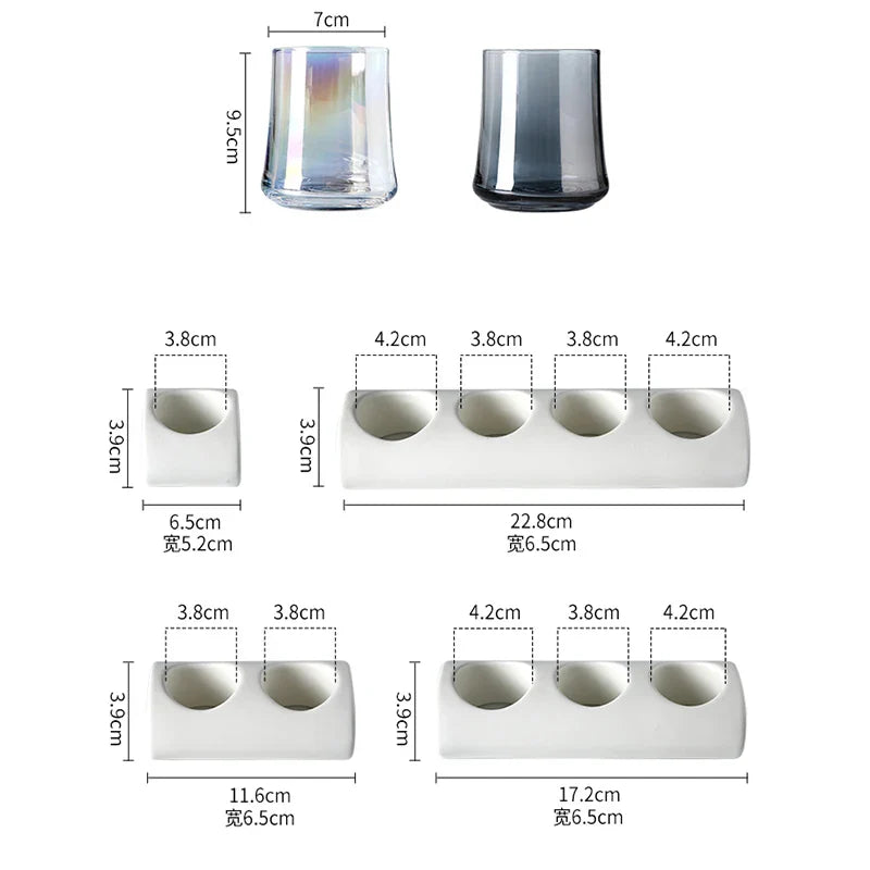 Axya Dental Organizer Set: Toothbrush Holder, Toothpaste Holder, Mouthwash Cup, Coaster