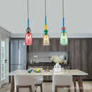 Axyaa Nordic Macaron LED Pendant Lights Glass Candy Color Children Room Hanging Lamp