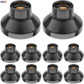Axyaa Ceramic E27 Lamp Holder Base 110-220V White Black Table Ceiling Fitting