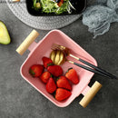 Axya Nordic Ceramic Fruit Plate with Lid: Kitchen Decor Tableware Bowl