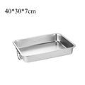 Axyaa Stainless Steel Food Storage Tray with Handles for Baking and Serving