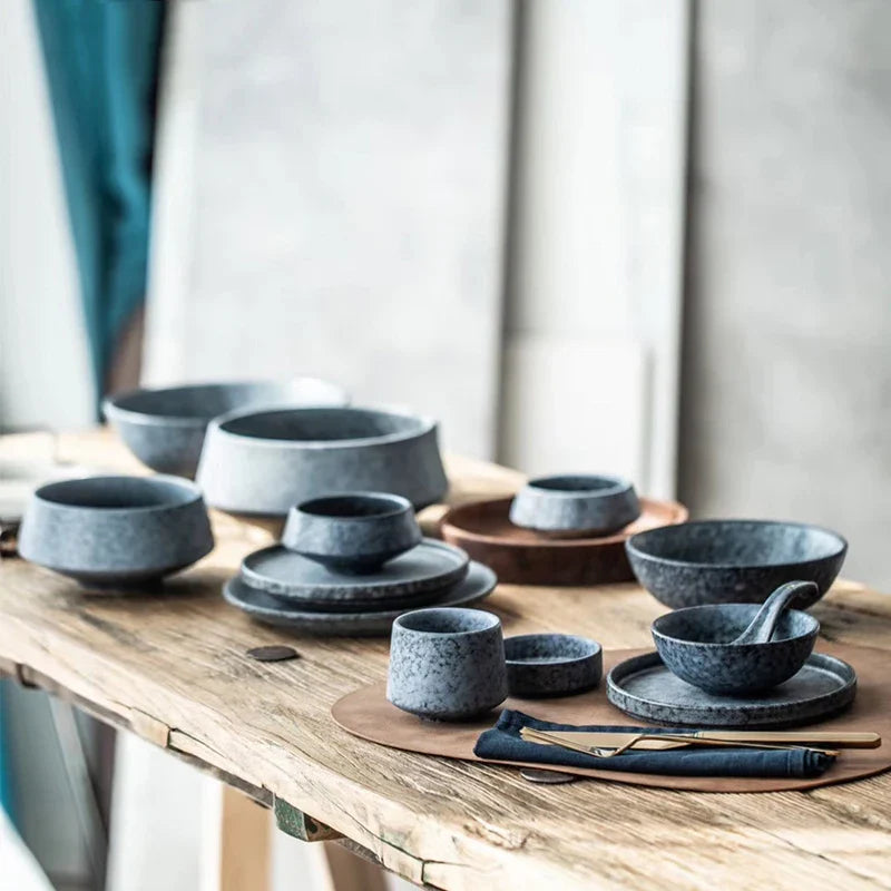Axya Stoneware Gray Dinnerware Set for Restaurants - Plate, Bowl, Tableware
