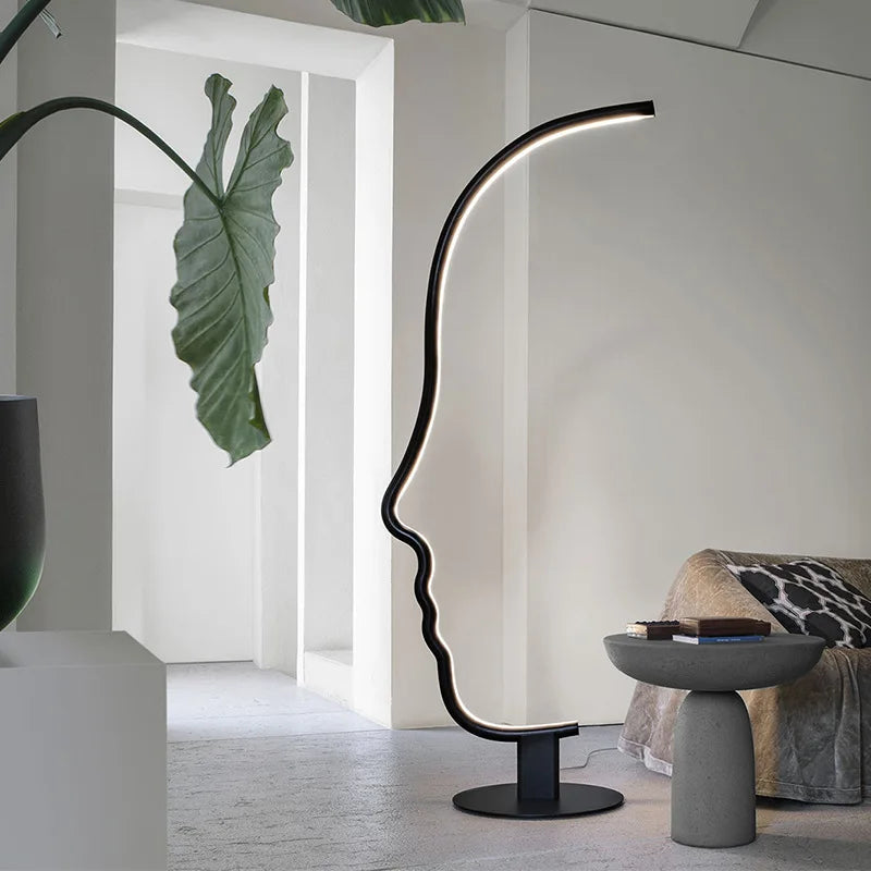 Axya Nordic Human Face LED Floor Lamp: Stylish Indoor Lighting Fixture