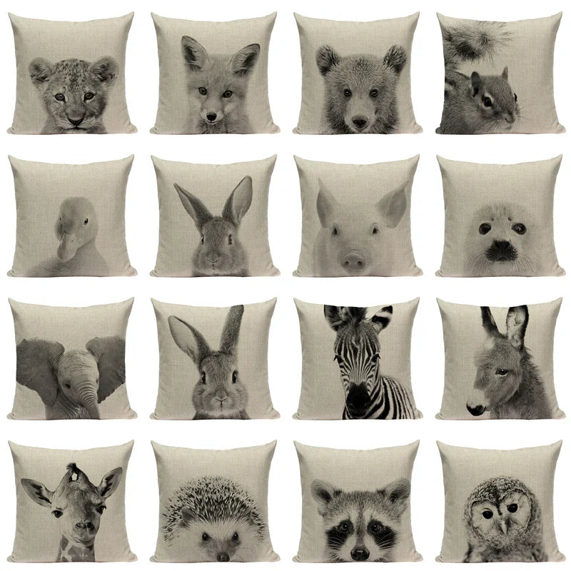 Axyaa Animal Print Cushion Covers - High Quality Decorative Pillows for Sofa