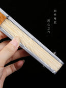 Axya Handmade Yuzhu Folding Fan, Large Lacquer Decorative Fan, Ancient Tai Chi Kung Fu Fan