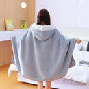 Axyaa Winter Hooded Blanket: Thick Antistatic Fleece Throw Blanket for Home