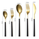 Axyaa Marble Pattern Cutlery Set: Knife, Fork, Spoon - Western Style, Stainless Steel