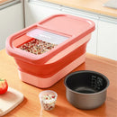 Axyaa Foldable Rice Bucket Grains Storage Container - Large Capacity, Insect-Proof