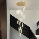 Axyaa Modern Minimalist Spiral Stair Pendant Chandelier for Duplex Villas and Lofts