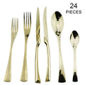 Axyaa Black Stainless Steel Flatware Set, 24 Pieces
