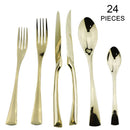 Axyaa Black Stainless Steel Flatware Set, 24 Pieces
