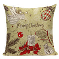 Axyaa Christmas Deer Snowman Cartoon Cushion Cover - Festive Decor Pillowcase