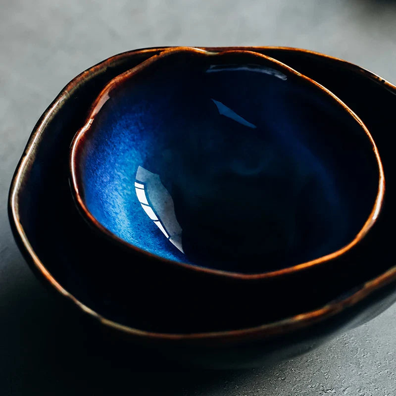 Axya Irregular Ceramic Bowl Set for Dining - Creative Tableware for Noodles and Rice