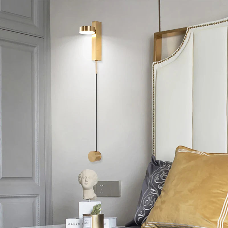Axyaa Rotating LED Wall Lamp | Black Gold Indoor Lighting Fixture for Bedroom & Living Room