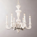 Axyaa Italian Murano Retro Chandelier Wooden Carved Hanging Lights Vintage Elegant Bedroom Living Room