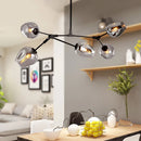 Axyaa Modern Nordic Glass Chandelier - Black Gold Loft Living Room Bedroom Hanging Lamp