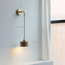 Axyaa Modern Wood Wall Light with Pull Chain Switch & LED Sconce