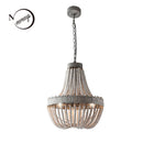 Axyaa Retro Loft Wooden Beads Pendant Lamp with LED for Home and Hospitality Settings