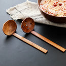 Axyaa Wooden Ramen Soup Spoon Colander - Japanese Style Long Handle Cooking Tool