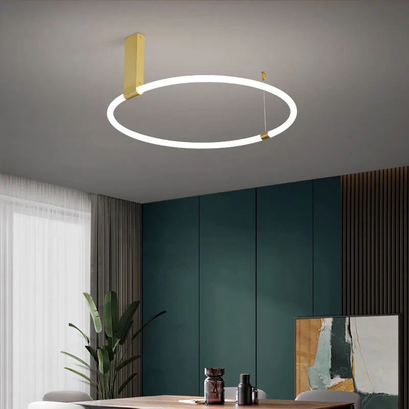 Axyaa Modern Round Acrylic Chandelier for Indoor Lighting in Bedroom and Living Room