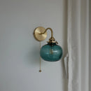 Axyaa Little Glass Ball LED Wall Sconce Copper Finish Plugin Switch Modern Nordic Style