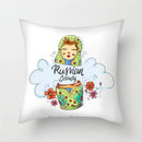 Axyaa Cartoon Doll Pattern Polyester Cushion Cover for Home Decor