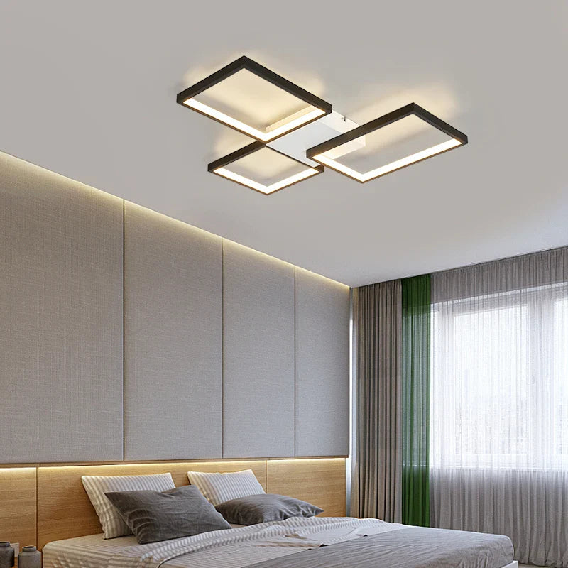 Axyaa Nordic Modern Dimmable LED Ceiling Light - Black/Gold Bedroom Living Room Lamp