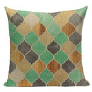 Axyaa Geometric Cushion Cover: Green Pink Diamond Design for Home, Bedroom, and Car