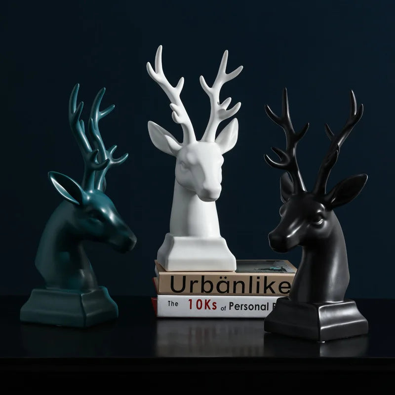Axya Nordic Deer Ceramic Ornaments - Rustic Modern Home Decor