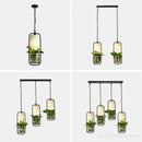 Axyaa Modern Chinese Plant Pendant Light Black Industrial Art Hanging Lamp